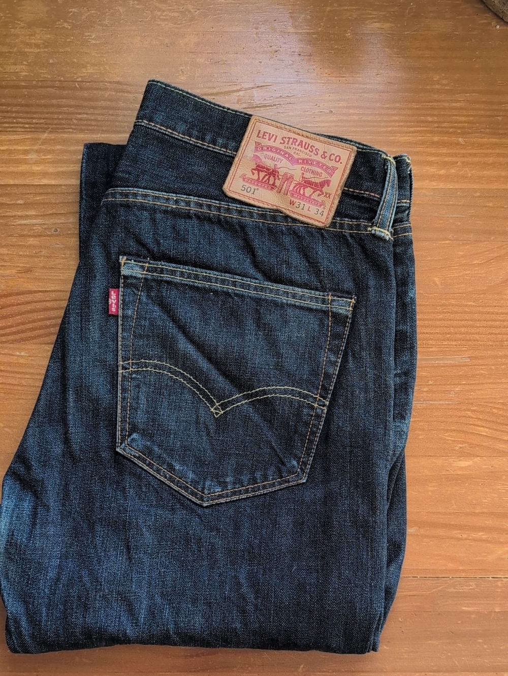 Levi's Men's 501 Straight Jeans in Dark Blue Denim